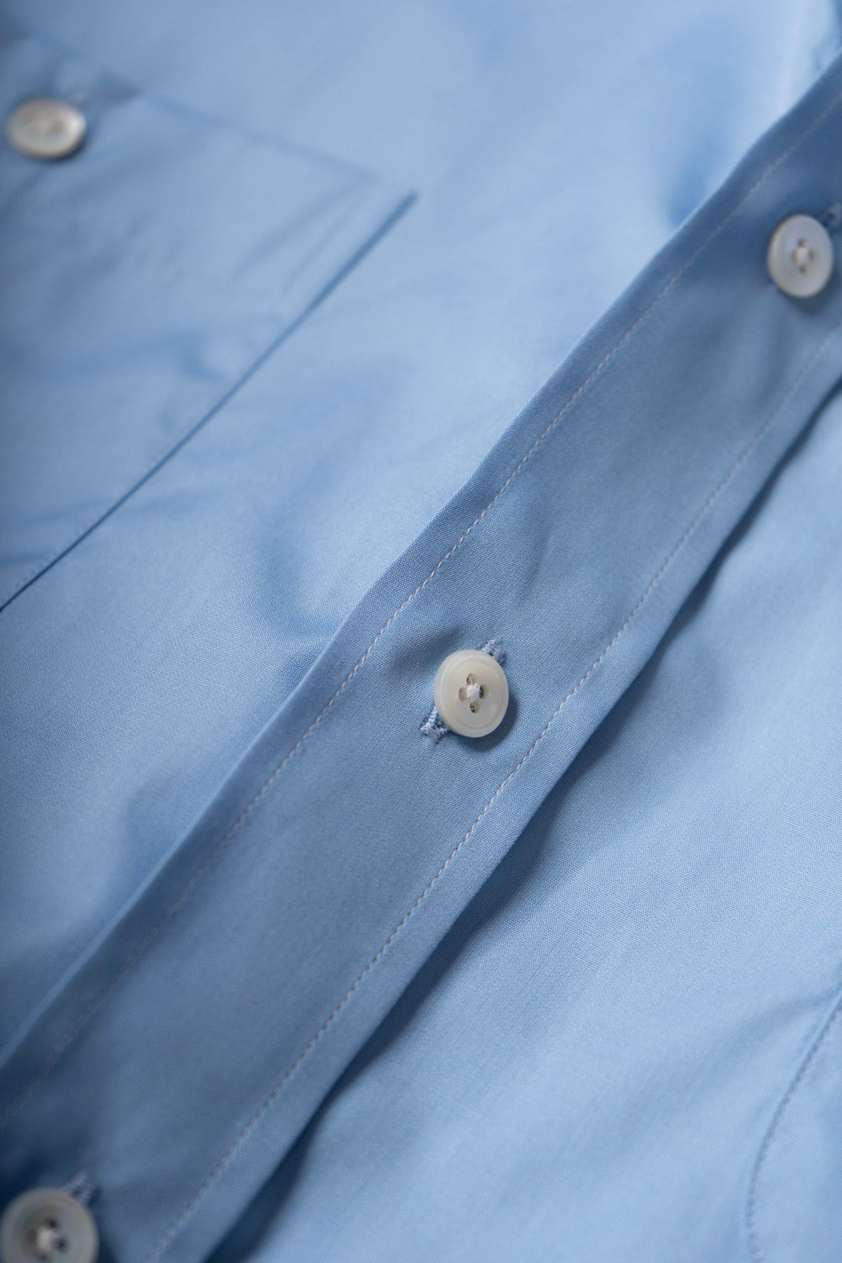 House Shirt in Sea Blue Cotton Poplin