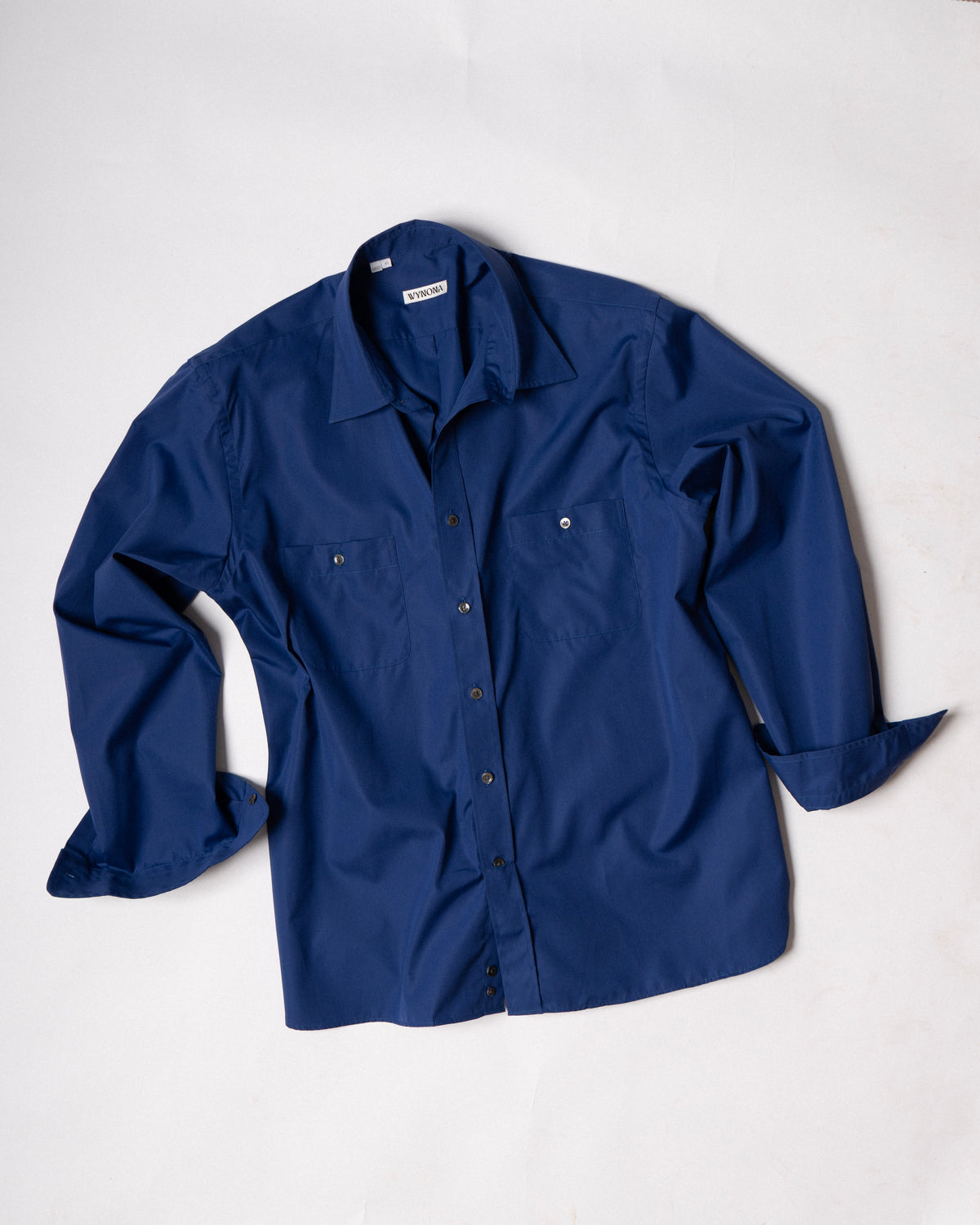House Shirt in French Blue Cotton Poplin