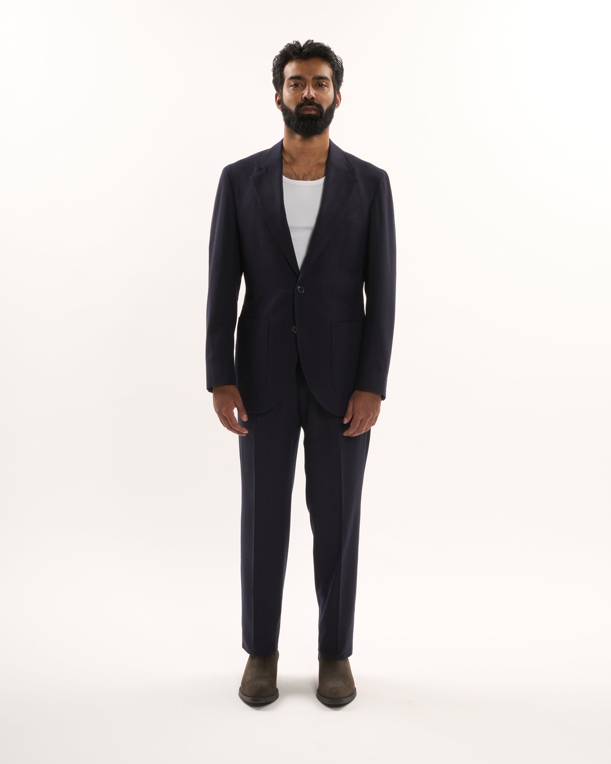 Italian Wool Silk Herringbone Type 01 Suit