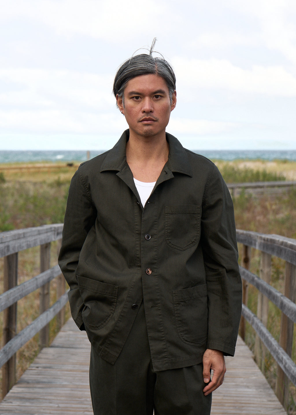 gio jacket in cotton slub