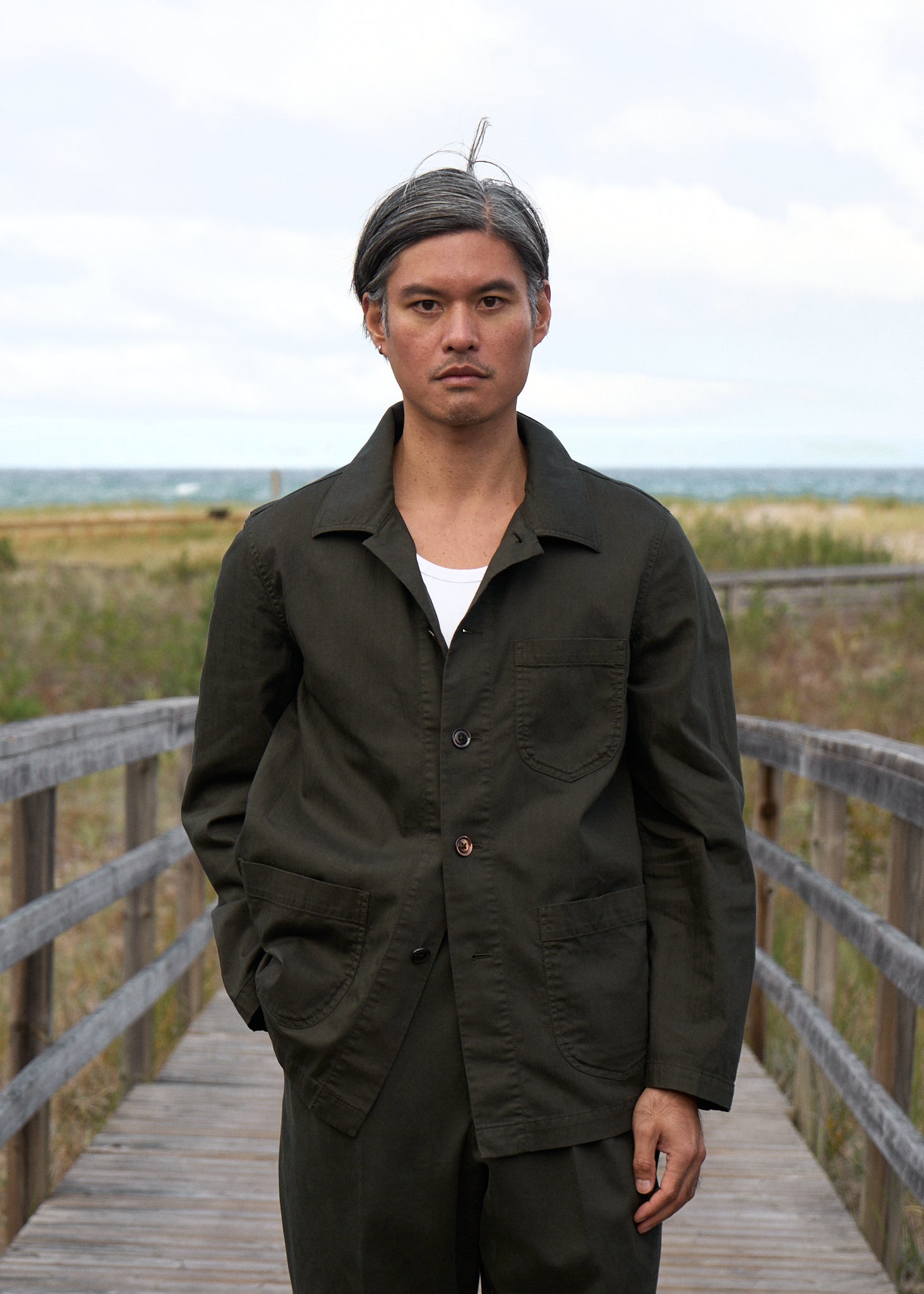 gio jacket in cotton slub