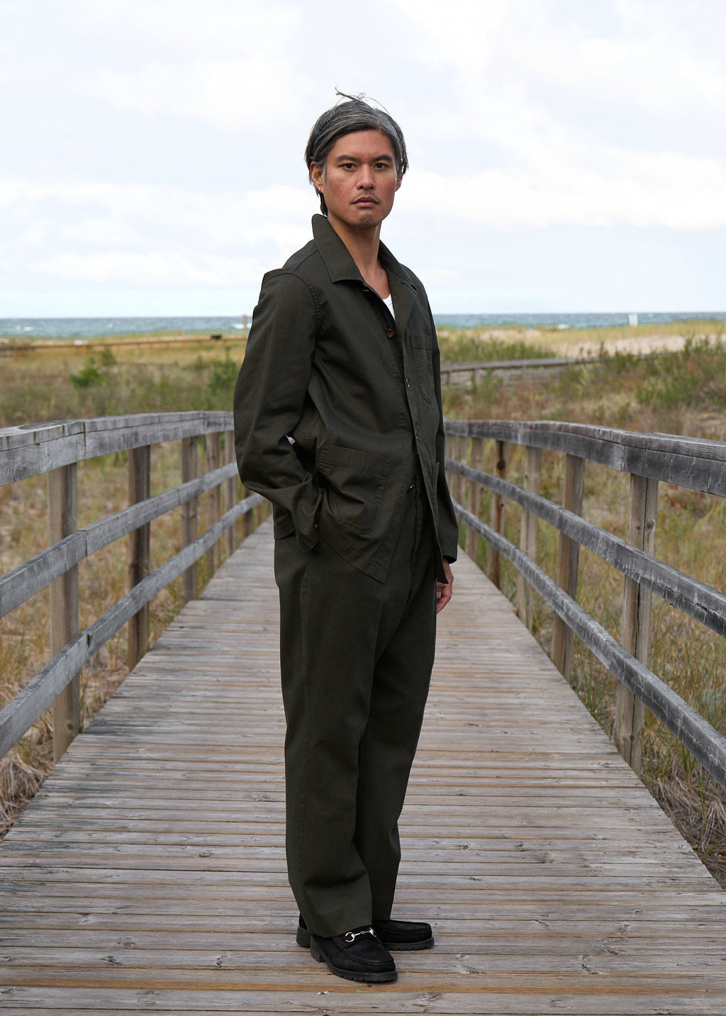 gio jacket in cotton slub