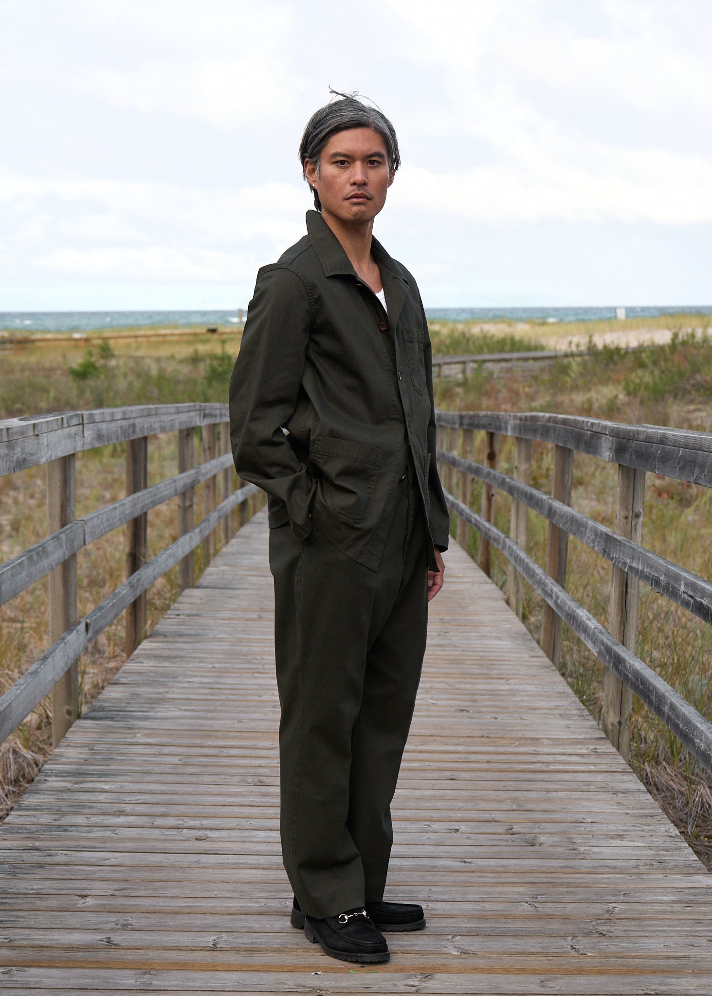 gio jacket in cotton slub