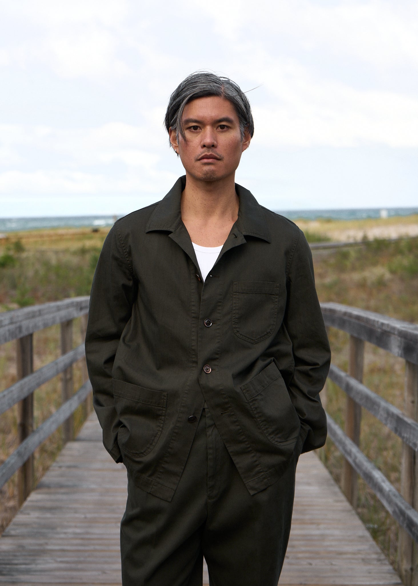 gio jacket in cotton slub