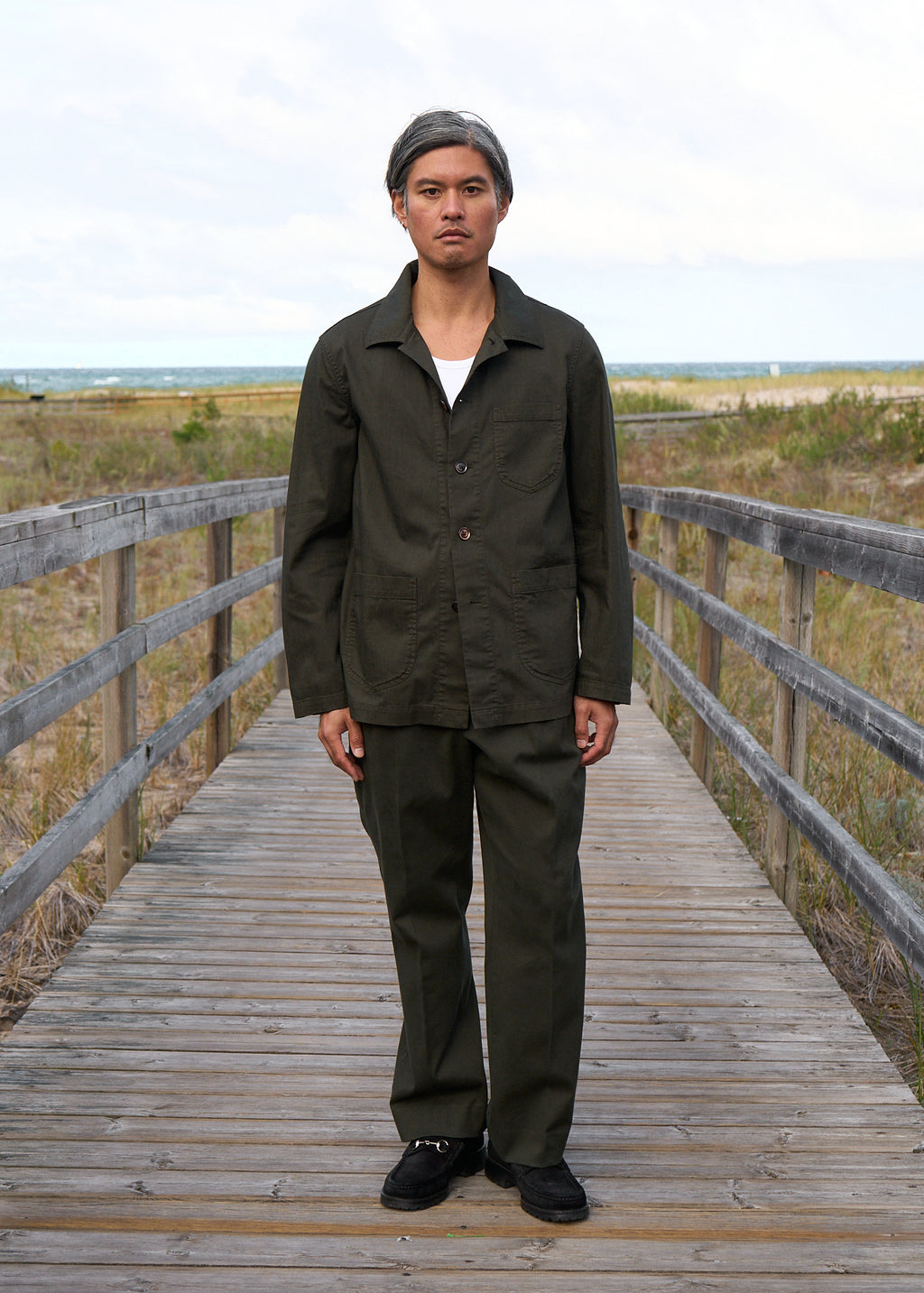 gio jacket in cotton slub