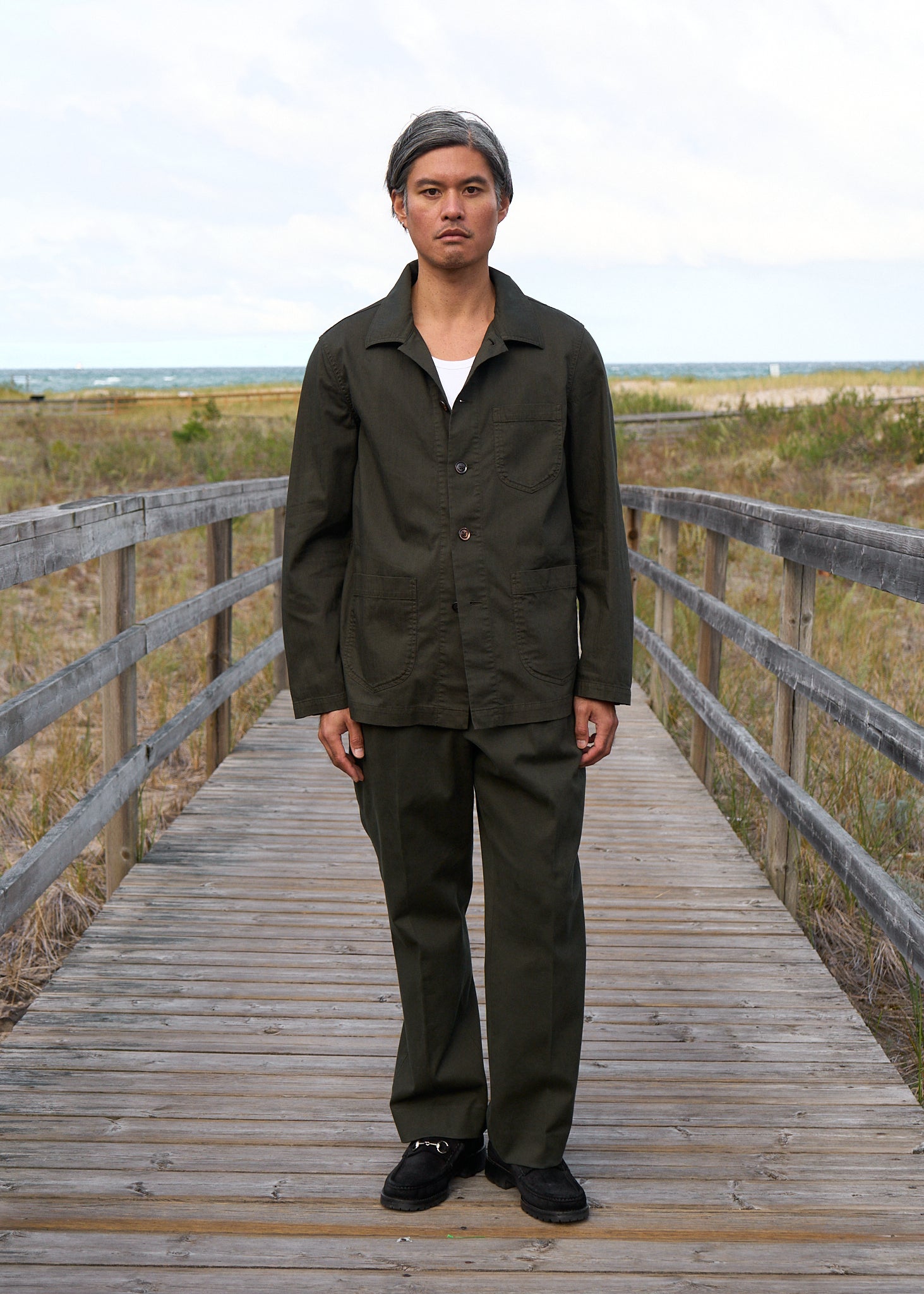 gio jacket in cotton slub