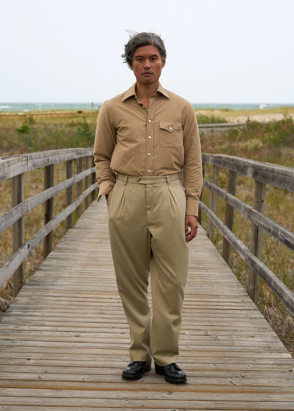 dante trouser in cotton basketweave