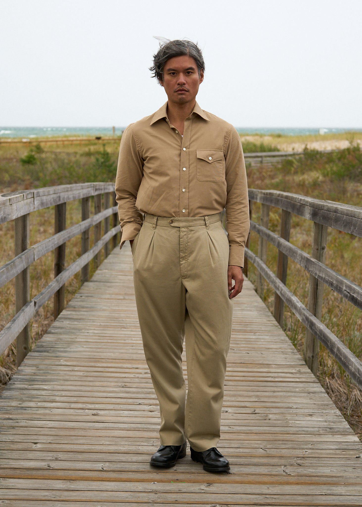 dante trouser in cotton basketweave