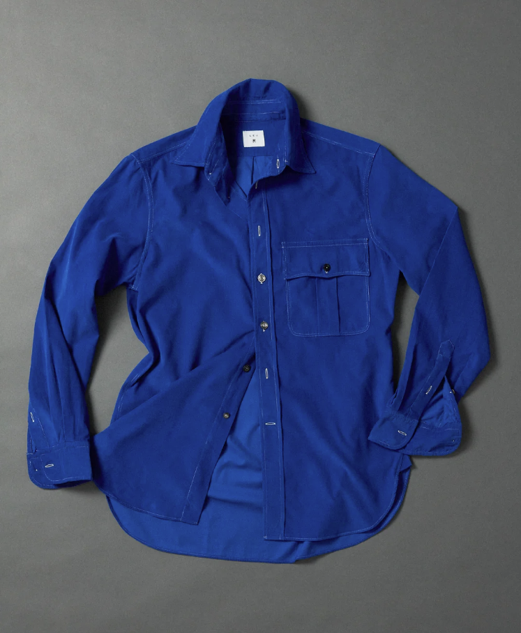 House Shirt in French Blue Cotton Poplin