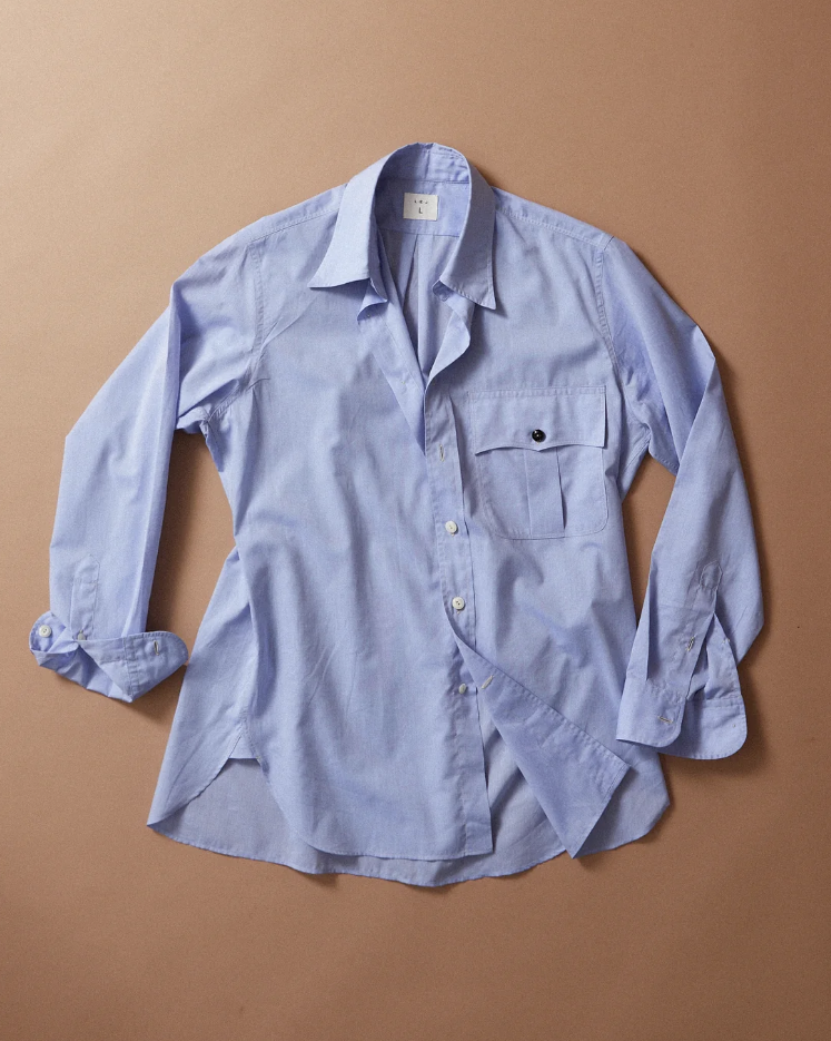 House Shirt in Sky Blue Oxford Cotton