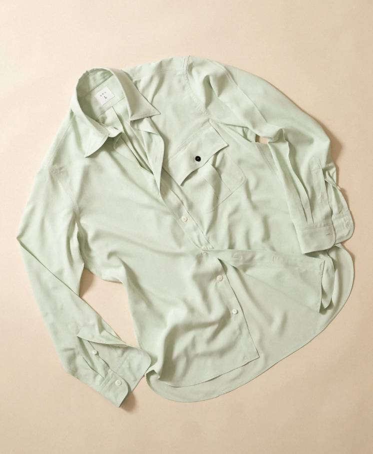 House Shirt in Pistachio Cotton Poplin