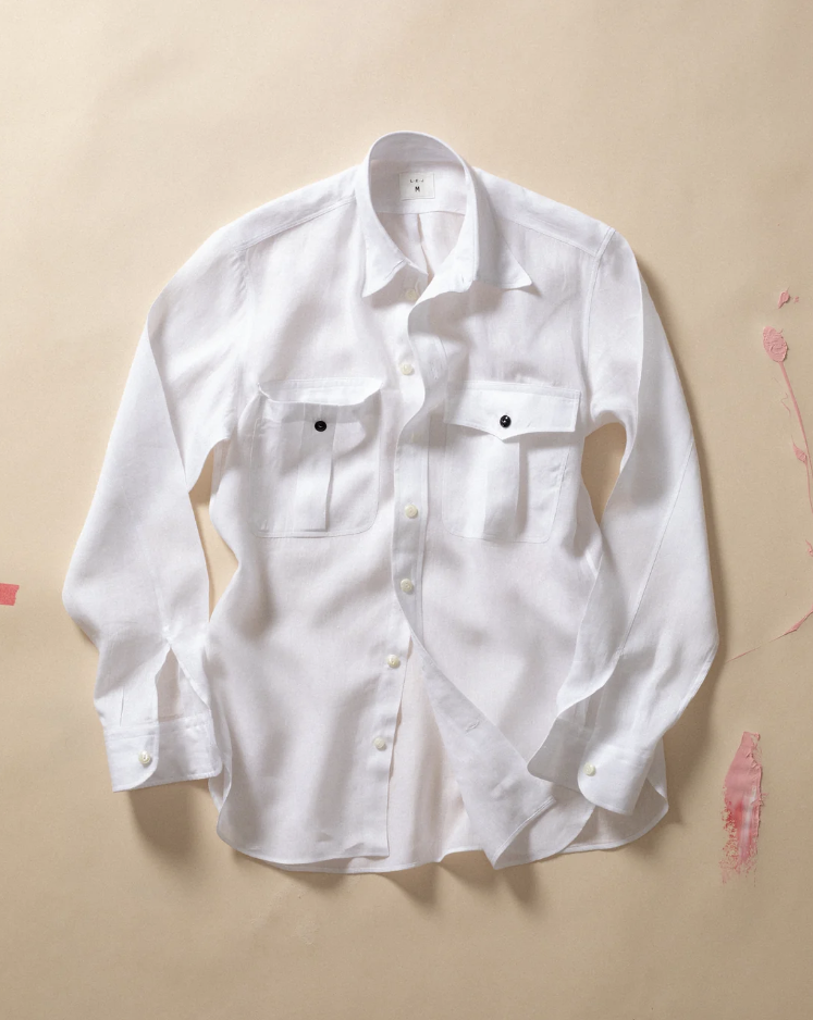 House Shirt in White Oxford Cotton